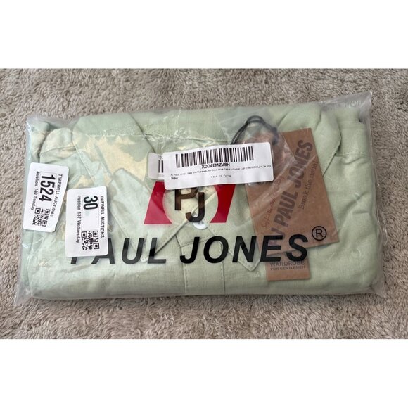 P.J. Paul Jones Shirt Casual Button Down Short Sleeve XL Cotton Viscose - Picture 8 of 8